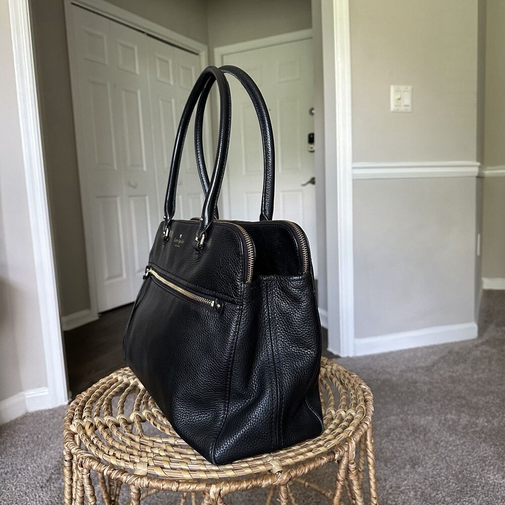Kate Spade Black Pebbled Leather Tote Bag - Picture 3 of 16